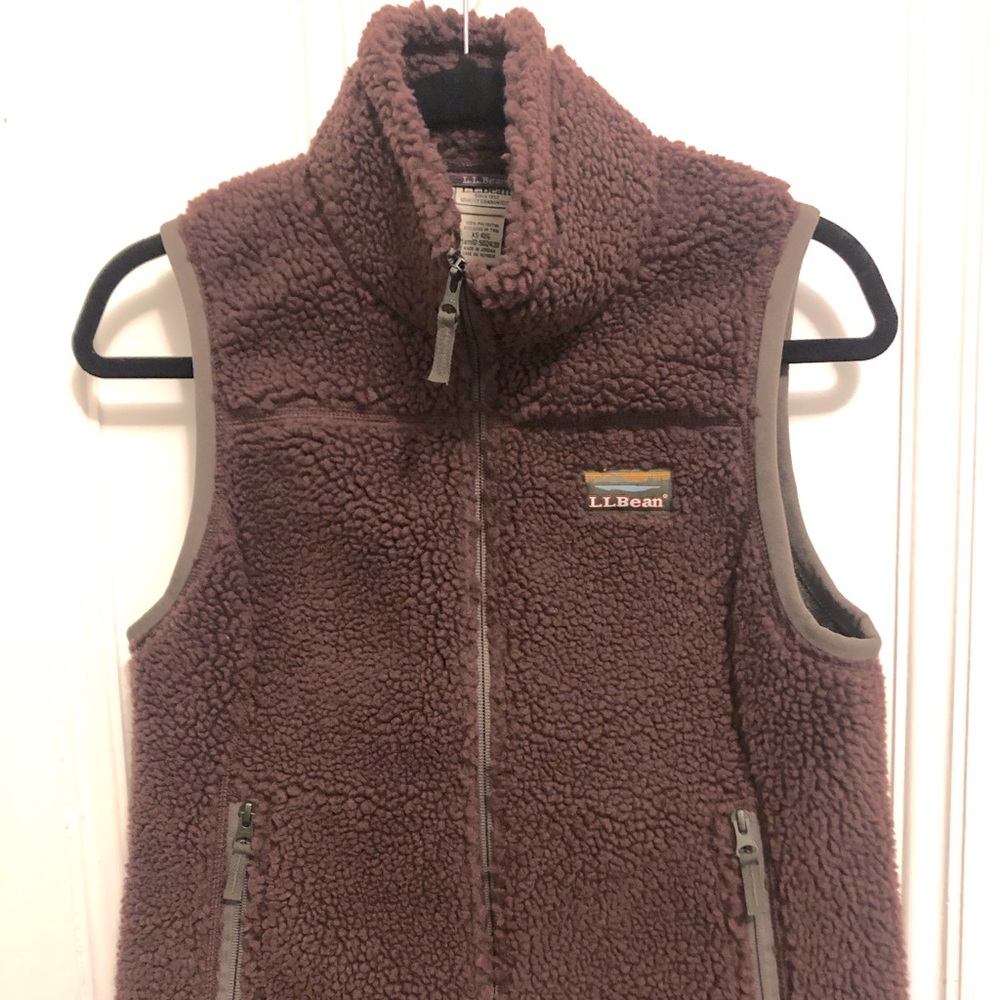 L.L. Bean Women's Brown Sherpa Fleece Vest